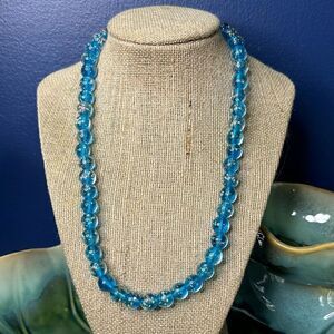 Vintage Dichloric Glass Beaded 18” Necklace Magnetic Closure